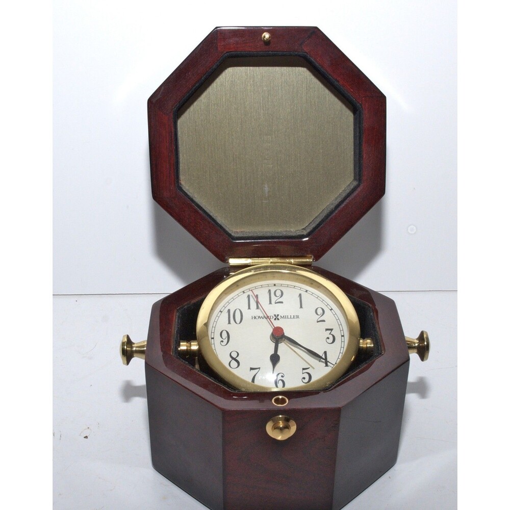 Howard Miller 645-187 Nautical Clock Working Pre-Owned Rosewood Case